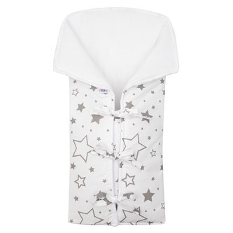 Klasická šněrovací zavinovačka New Baby JACKET bílá hvězdy šedé