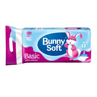 Bunny soft toaletní papír Basic 8 ks 2 vrstvý 100 % cellulosa