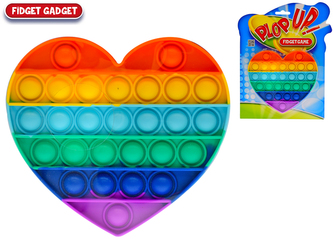 Plop up! 13,5x15cm ve tvaru srdce duhové na kartě