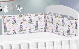 Mantinel do dětské postýlky - sovička na větvi - 70x28 cm