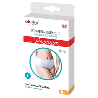 Jednorázové poporodní kalhotky Akuku PREMIUM vel. L 5ks - velikost L