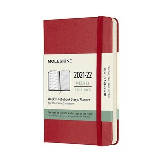 Moleskine Plánovací zápisník 2021-2022 tvrdý červený S Moleskine Plánovací zápisník 2021-2022 tvrdý červený S