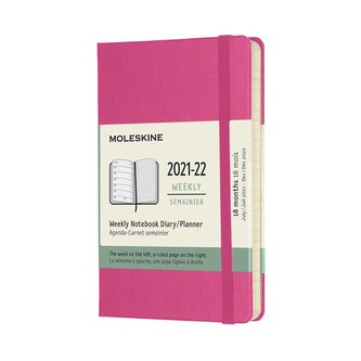 Moleskine Plánovací zápisník 2021-2022 tvrdý růžový S
