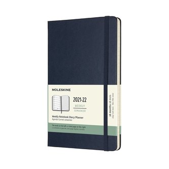 Moleskine Plánovací zápisník 2021-2022  tvrdý modrý L