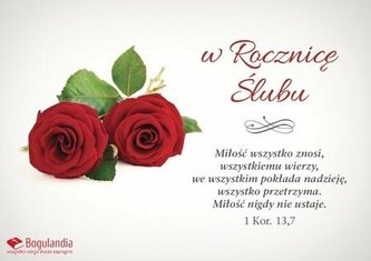 Kartka W Rocznicę Ślubu - Miłość wszystko znosi