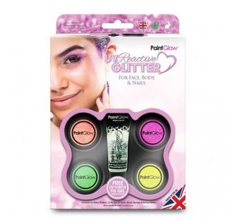PaintGlow Sada UV Neon - třpytek na obličej, tělo a nehty