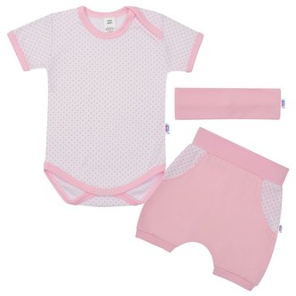 3-dílná letní bavlněná souprava New Baby Perfect Summer světle růžová - velikost 92 (18-24m)