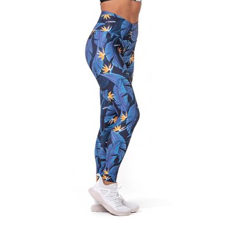 Dámské legíny High Waist Ocean Power blue - NEBBIA - Velikost S