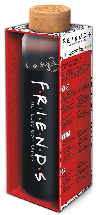 Skleněná láhev s návlekem - Přátelé 585 ml