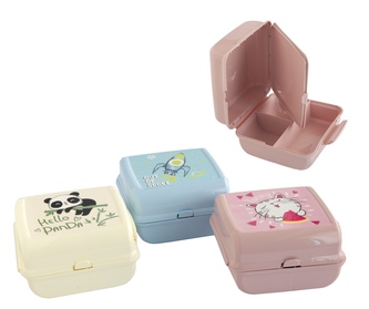 Svačinový box dvojitý 14x14x8cm (různé barvy)