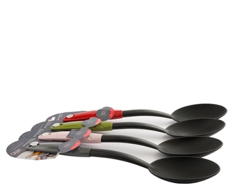 Plastová servírovací lžíce/bílá,růžová,šedá,zelená/33cm