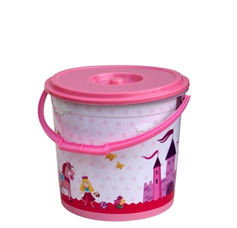 Vědro s víkem 16l růžové, princezny