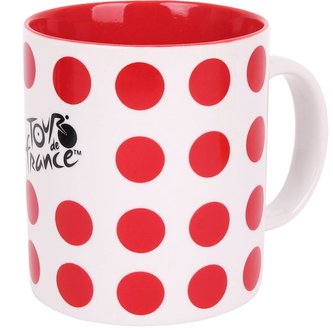 Keramický hrnek Tour de France: Vrchařský dres s puntíky (objem 350 ml) bílý
