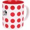 Keramický hrnek Tour de France: Vrchařský dres s puntíky (objem 350 ml) bílý