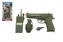 Vojenská/policejní sada plast pistole klapací 18cm vysílačka, píšťalka, granát na kartě 15x29x3cm