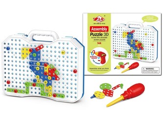 Puzzle 3D ke šroubování,40, motivů,144 ks, na baterie