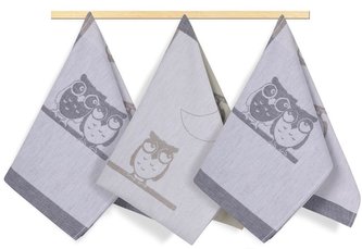 Kuchyňské utěrky - sovičky - 50x70 cm