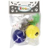 Sada zábavných hraček pro kočky - míčky a myška