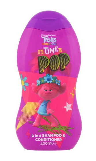 DreamWorks Trolls Šampon World Tour 400 ml 2in1 Shampoo & Conditioner pro děti