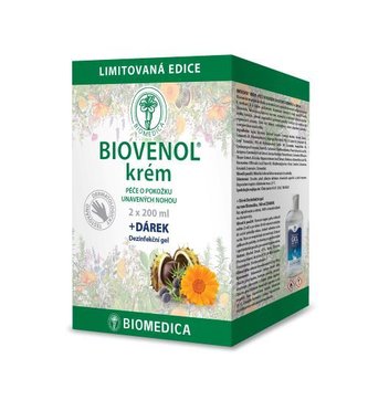 Biomedica Limitovaná edice Biovenol krém 2 x 200 ml + DÁREK DEZINFEKČNÍ GEL 100 ml