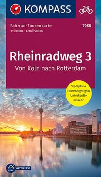 KV FTK 7058 Rheinradweg 3, Von Köln nach Rotterdam 1:50 000