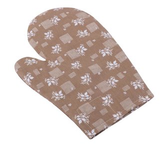 Kuchyňská chňapka - hnědý kvítek - chňapka 28x18 cm