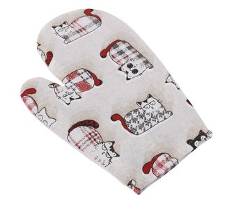 Kuchyňská chňapka - červená kočka - chňapka 28x18 cm