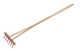 Hrábě červené s násadou s 6 kolíky dřevo/plast 90cm nářadí Hrábě červené s násadou s 6 kolíky dřevo/plast 90cm nářadí