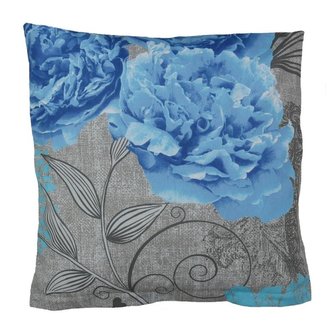 Povláček bavlněný - modrá růže - 40x40cm