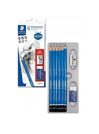 Grafitová tužka "Design Journey Lumograph", 6 typů, s pryží, ořezávátkem, šestihranné, STAEDTLER