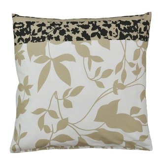 Povláček bavlněný - béžové lístky - 40x40cm