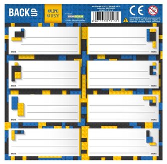 Nalepki na zeszyty BackUp (25szt) DERFORM