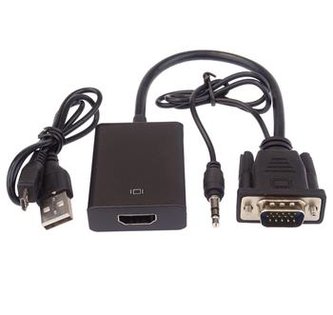 Převodník VGA+audio elektronický konvertor na rozhraní HDMI FULL HD 1080p