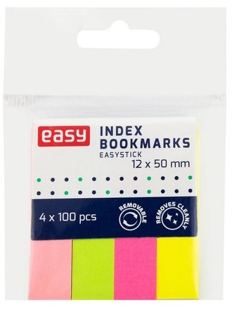 Zakładki indeksujące 50x12mm neon papierowe EASY