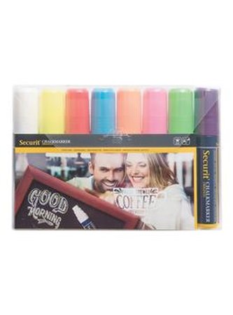 Křídový popisovač Securit SMA720 šířka hrotu 7-15mm, Assorted Primary, 8ks