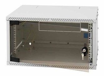 Rack Triton 19\" 9U/400mm, FLAT-PACK (rozložený), prosklené dveře, šedý