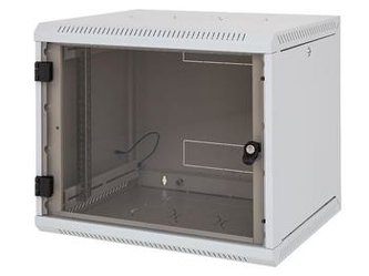 Rack Triton 19\" jednodílný 9U/400mm prosklené dveře, odnímatelné bočnice,šedý