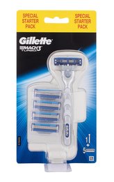 Gillette Mach3 holicí strojek s jednou hlavicí Mach3 Turbo 1 ks + náhradní hlavice Mach3 Turbo 4 ks