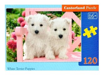 Puzzle 120 White Terrier Puppies CASTOR Puzzle 120 White Terrier Puppies CASTOR
