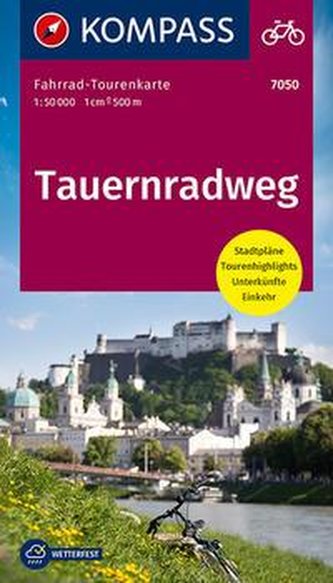 Fahrrad-Tourenkarte.Tauernradweg 1:50000.