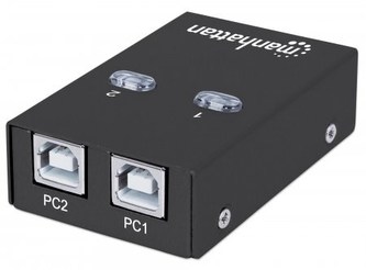 MANHATTAN USB 2.0 přepínač 2:1 (switch, 1 zařízení pro 2 PC)