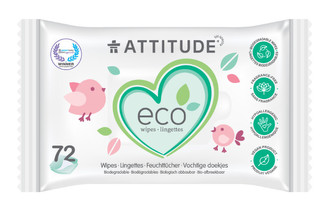 ATTITUDE Nature+ Vlhčené ubrousky bez vůně (72 ks)