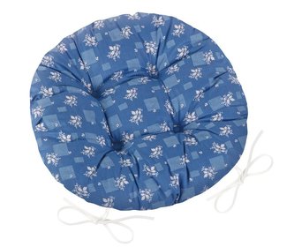Sedák Adéla prošívaný kulatý - modrotisk - průměr 40 cm