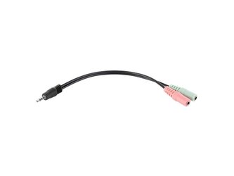 Kabel LECHPOL KPO2927 JACK 3.5 konektor 4pin/ 2x JACK 3.5 zdířka stereo 0,2m