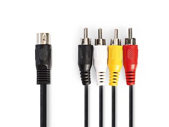 Kabel NEDIS DIN konektor/4xCINCH konektor 1m