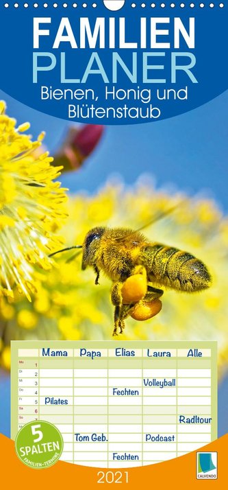 Bienen, Honig und Blütenstaub - Familienplaner hoch (Wandkalender 2021 , 21 cm x 45 cm, hoch)