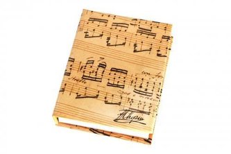 Notesik z kart. samoprzyl. z motywem nut Chopina