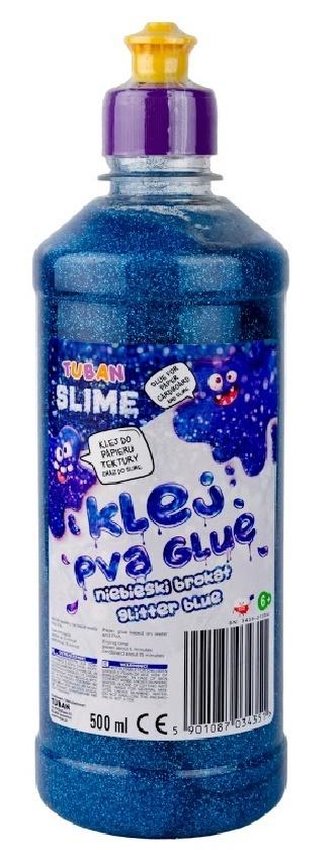Klej brokatowy niebieski PVA 500ml TUBAN Klej brokatowy niebieski PVA 500ml TUBAN