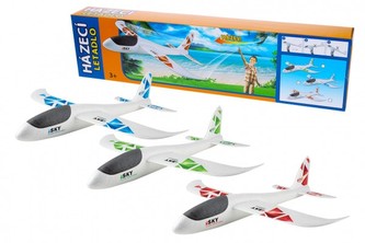 Letadlo házecí polystyrén model 47x49cm v krabičce 50x13x6cm