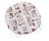 Sedák EMA kulatý prošívaný - červená kočka - průměr 40 cm